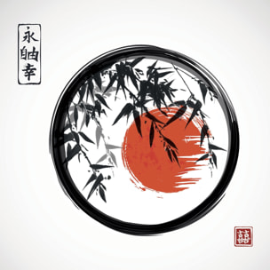 Tableau zen circle japon et bambous Tableau plexiglas