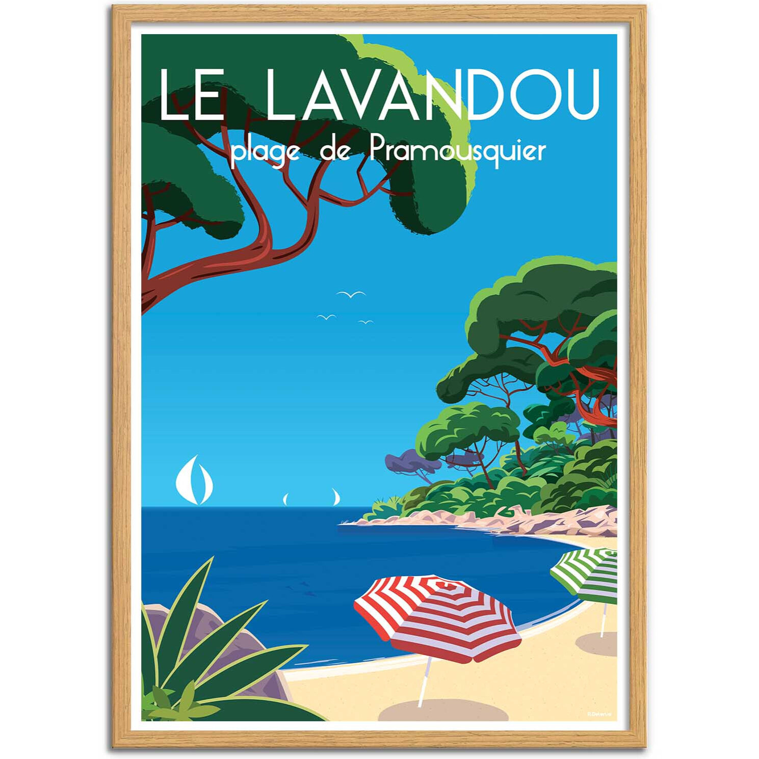 Affiche - Le Lavandou Plage de Pramousquier - Raphael Delerue