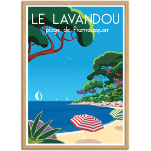 Affiche - Le Lavandou Plage de Pramousquier - Raphael Delerue