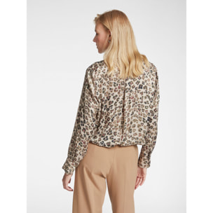 Elena Mirò - Camisa con estampado animalier - Beige