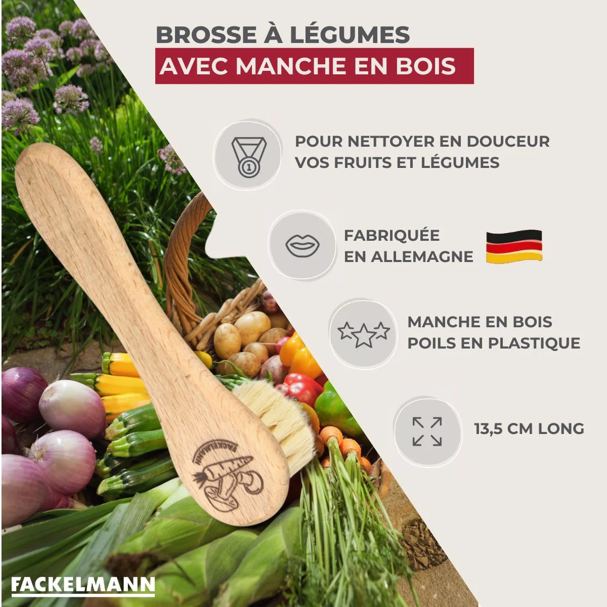 Brosse à légumes en bois Fackelmann Wood Edition
