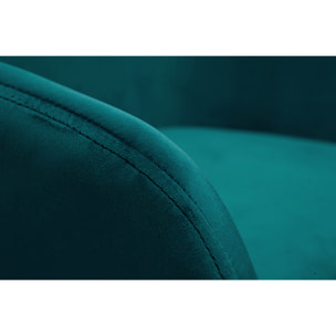 Tabourets de bar réglables en tissu velours bleu pétrole et métal noir (lot de 2) AMIKA