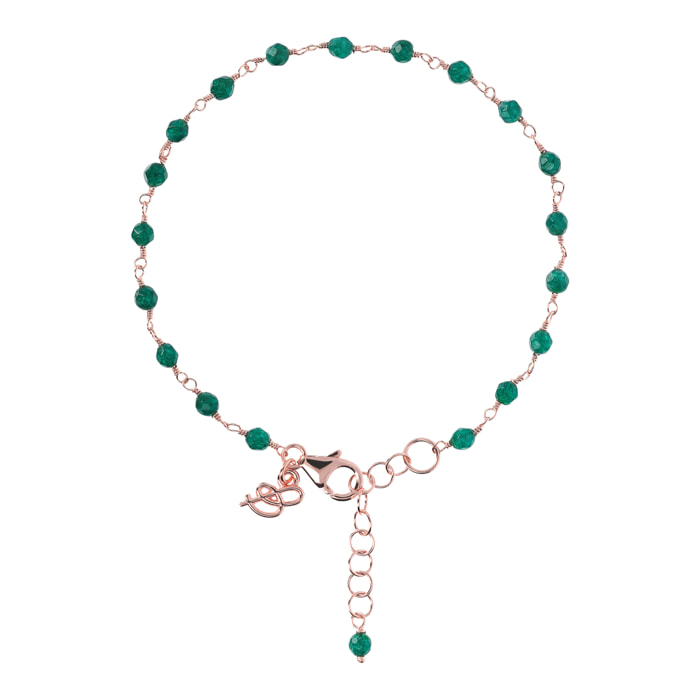 Bracciale Rosario con Pietra Naturale Agata Verde