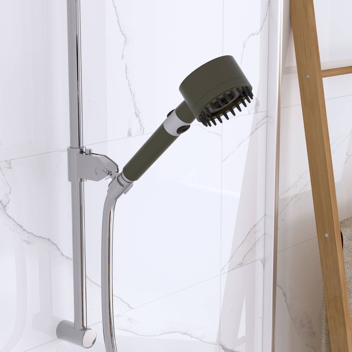 Pommeau de douche L.24,5cm gris