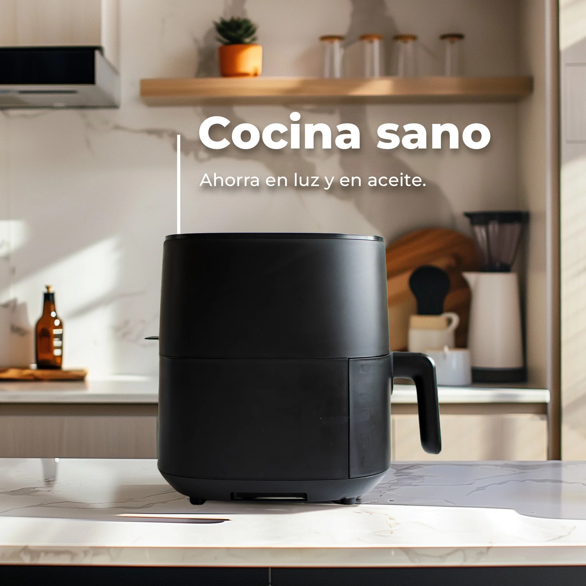 EVVO Freidora sin aceite Tasty Fryer - 6 litros, 1700W, Tecnología Dual Cyclone, Multifunción, hasta 200º