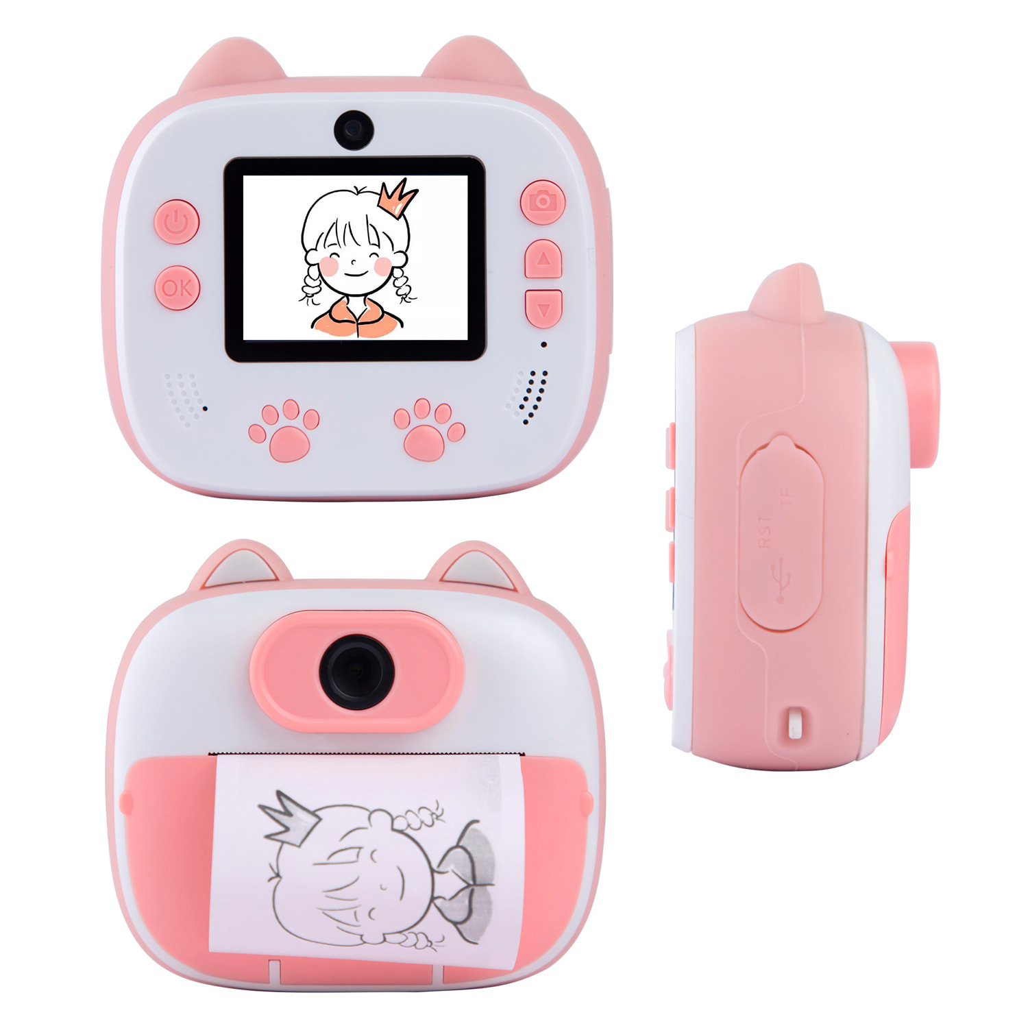 Fotocamera digitale D13 con foto da 26mpx e video HD per bambini. Schermo da 2 pollici. Stampa istantanea delle tue foto preferite.