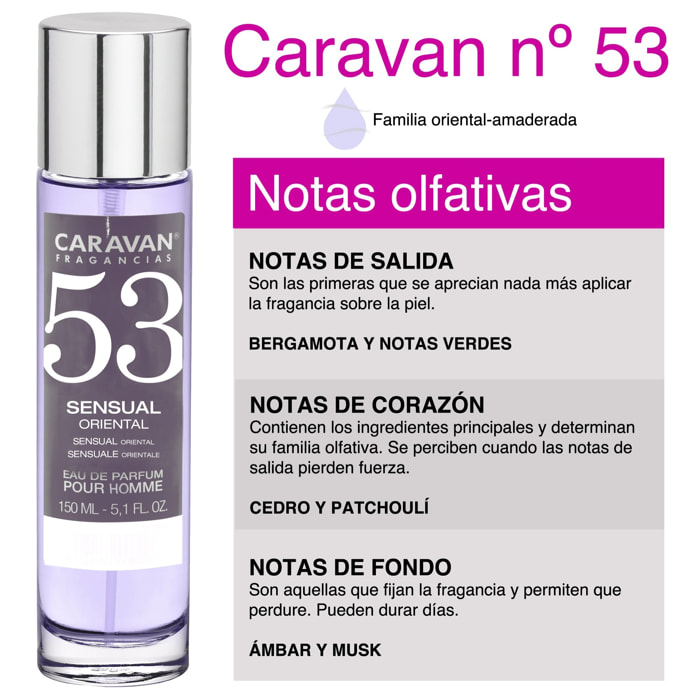 Caravan fragancias set de 3 frascos perfume de hombre nº53, de 150 ml