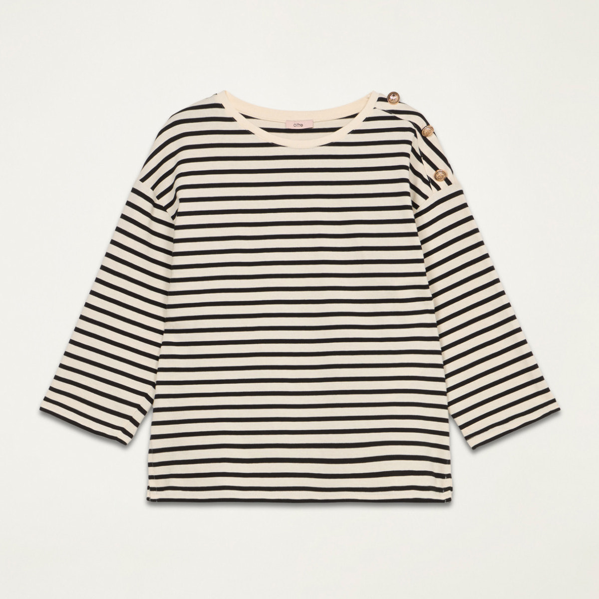 Oltre - T-shirt maniche lunghe in cotone spesso - Bianco