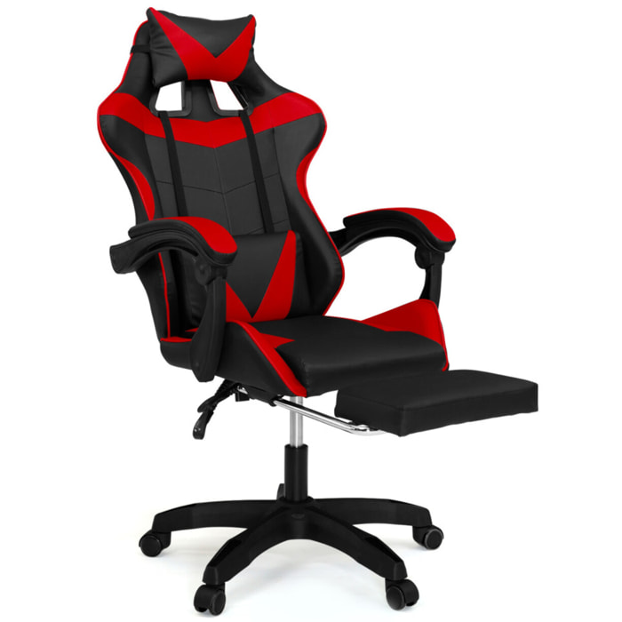 Fauteuil de bureau spécial gaming noir et rouge