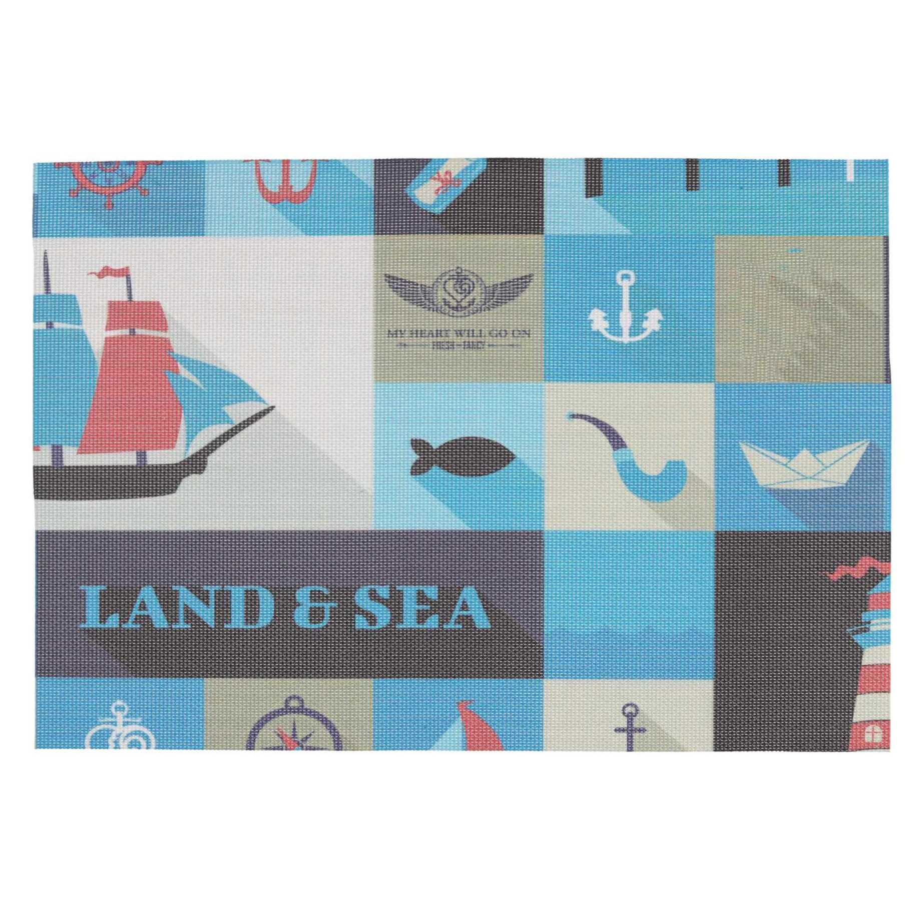 Tovaglietta in plastica mare blu rettangolare cm45x30