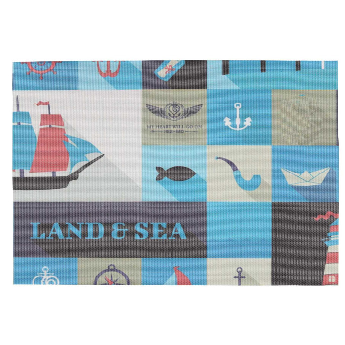 Tovaglietta in plastica mare blu rettangolare cm45x30