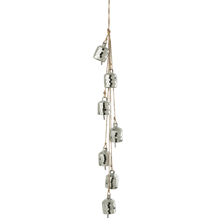 J-Line suspension 7 Cloches Miroir - fer - argent