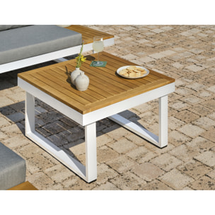 MIYAKO - Salon de jardin 5 places bois d'acacia et aluminium