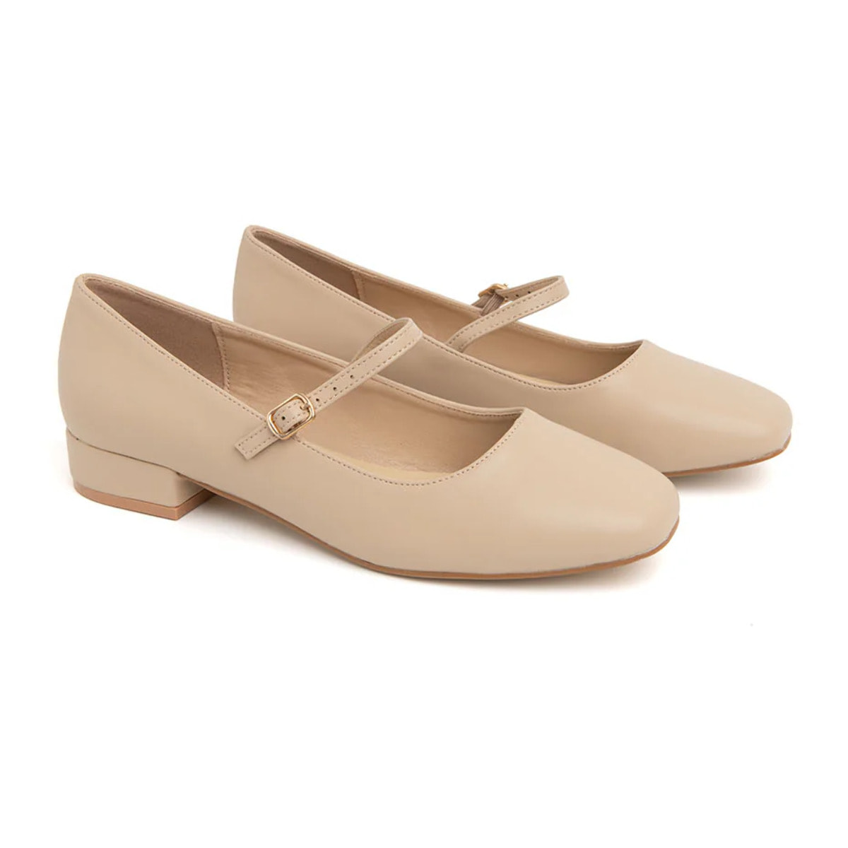 Ballerina con tacco 3 cm - BEIGE