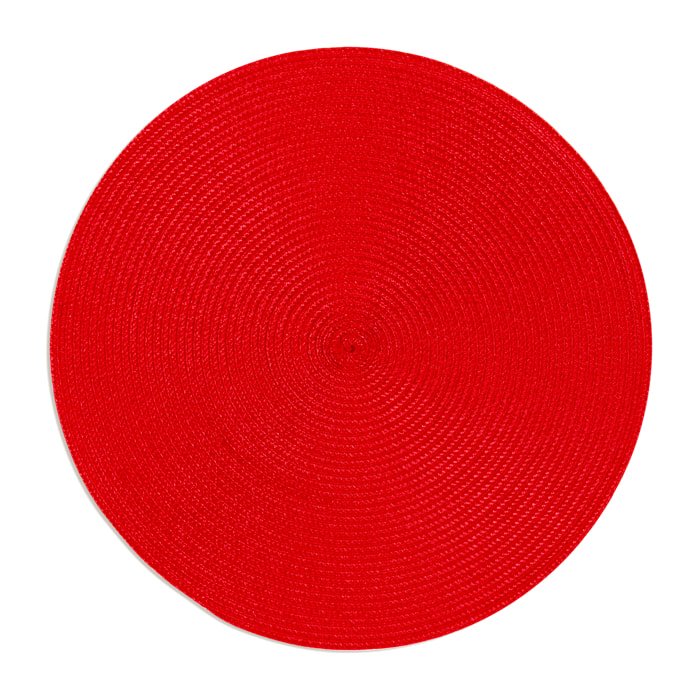 Set de 6 sets de table ronds Excelsa – Round, Polypropylène Rouge
