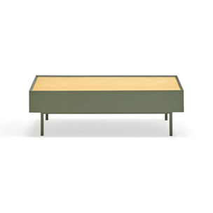 Mesa de centro Arista con 2 cajones verde