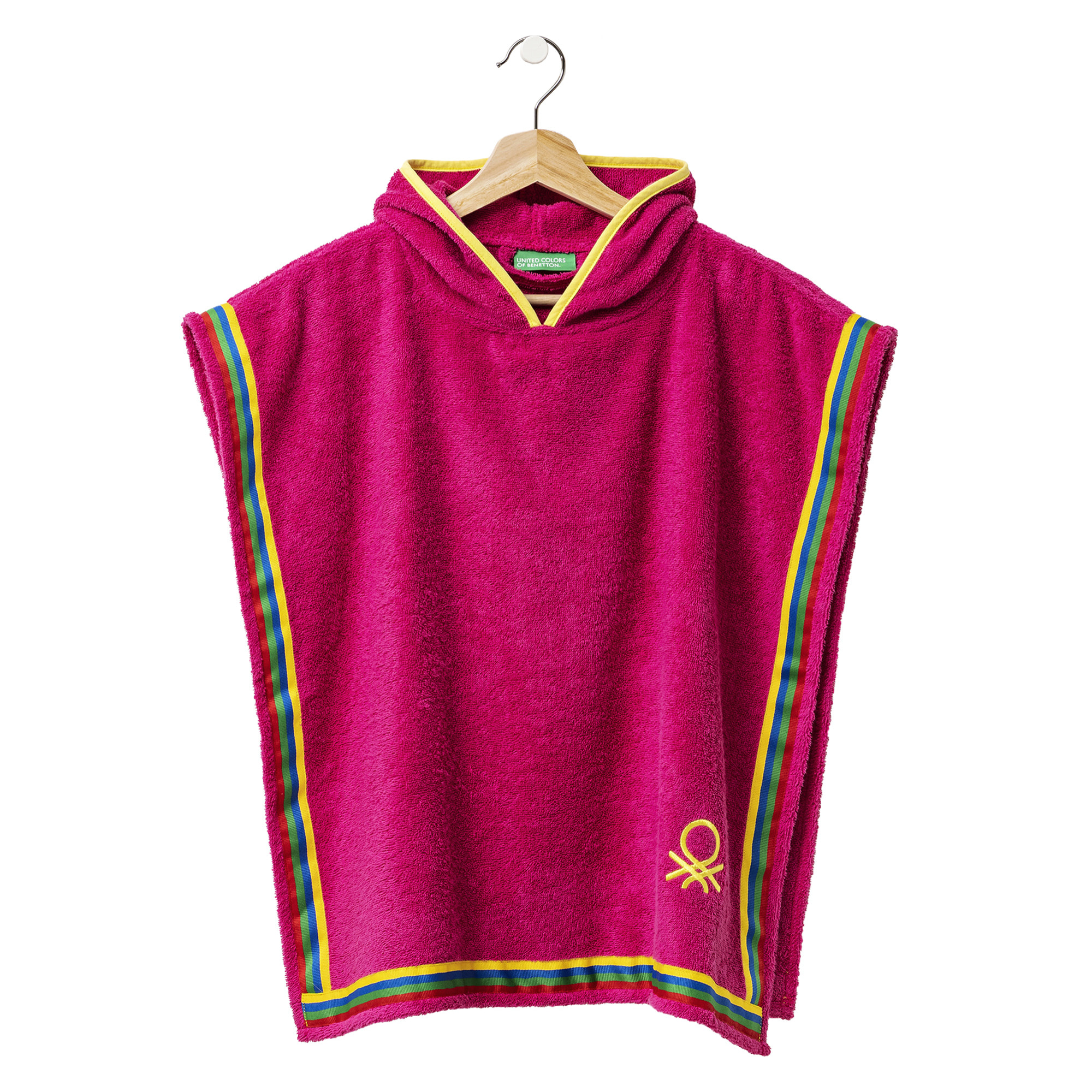 Albornoz tipo Poncho para niños 85cm rosa benetton