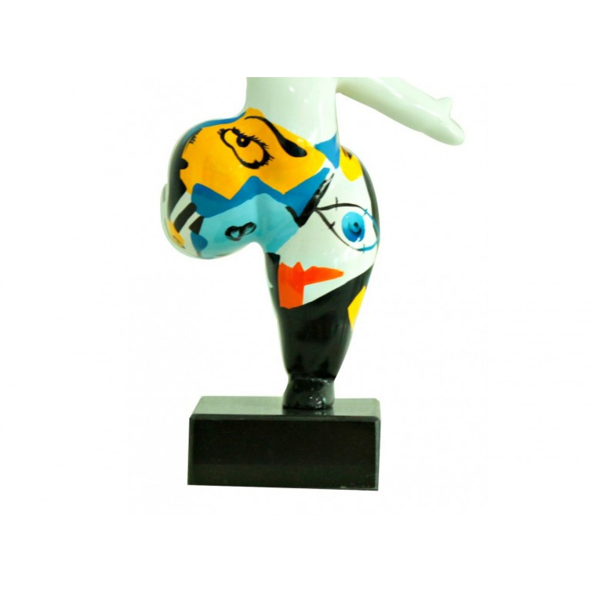 Statuette femme danseuse multicolore en résine blanche H33cm - DANCING QUEEN