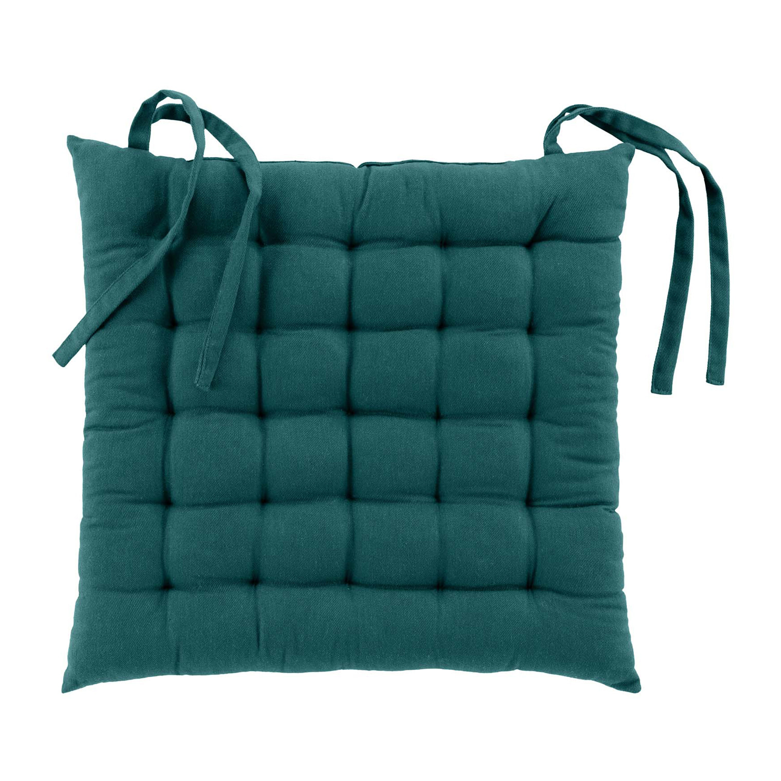 Assise matelassée en coton et polyester recyclé - Bleu Canard