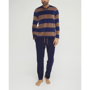 Pijama hombre terciopelo rayas