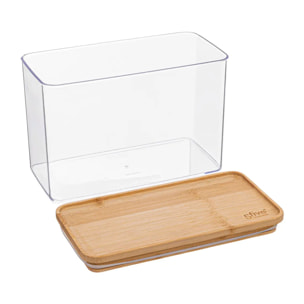 Boîte de conservation rectangulaire couvercle bambou "Eske" 2L