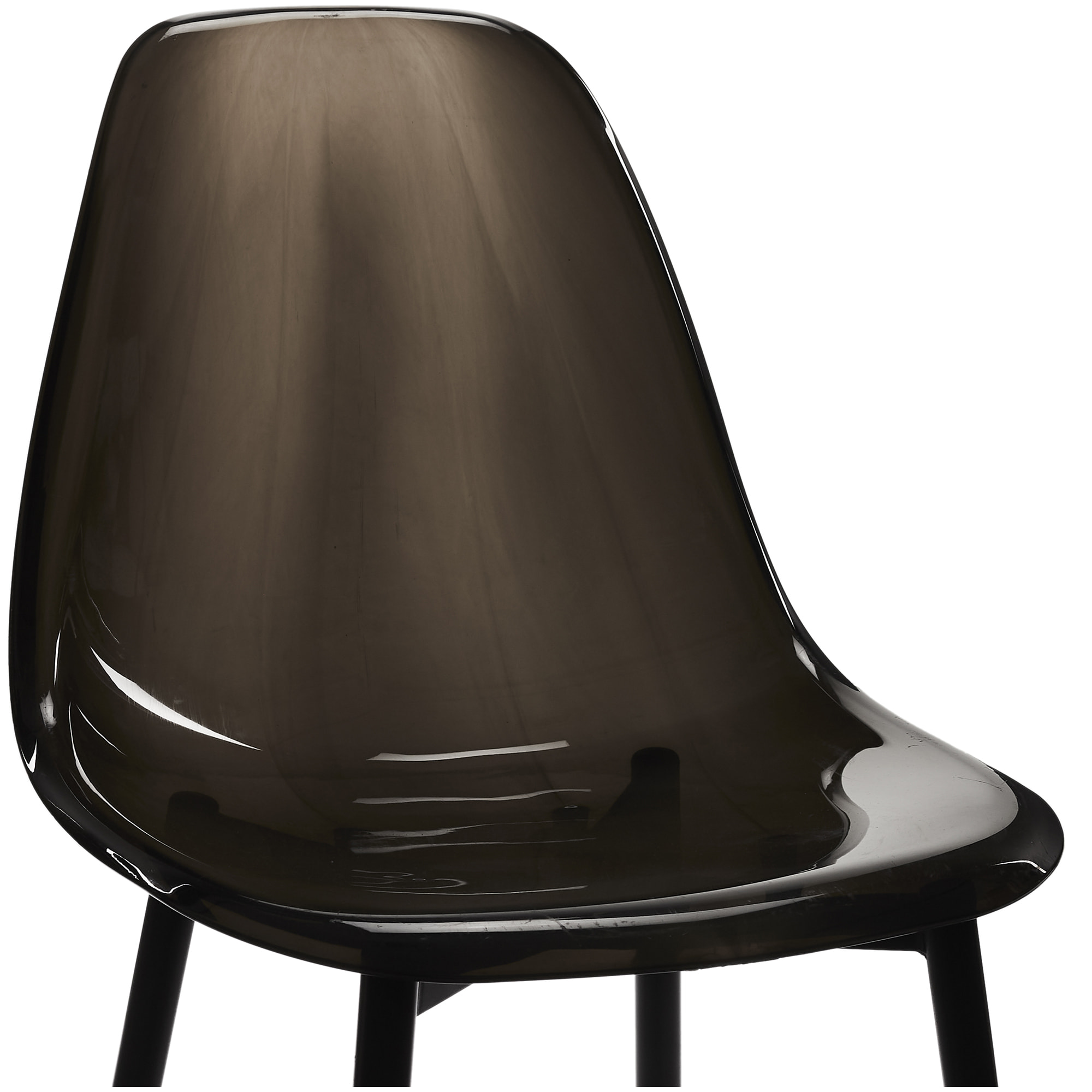 Chaise Transparente Pieds Metal Noir - Lot De 4