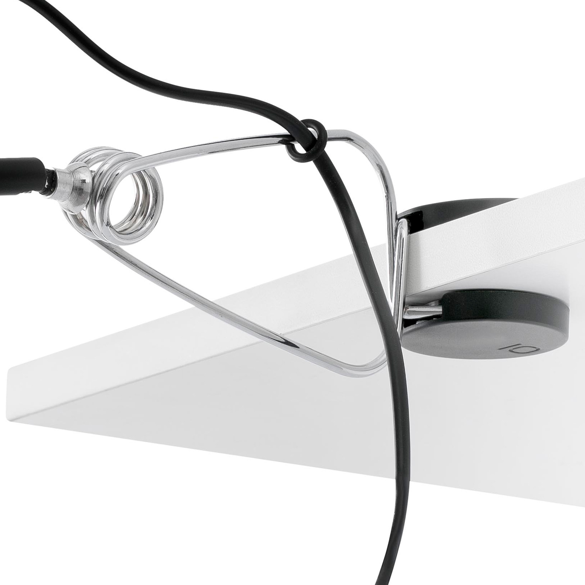 STUDIO Lampe avec pince chrome et blanche