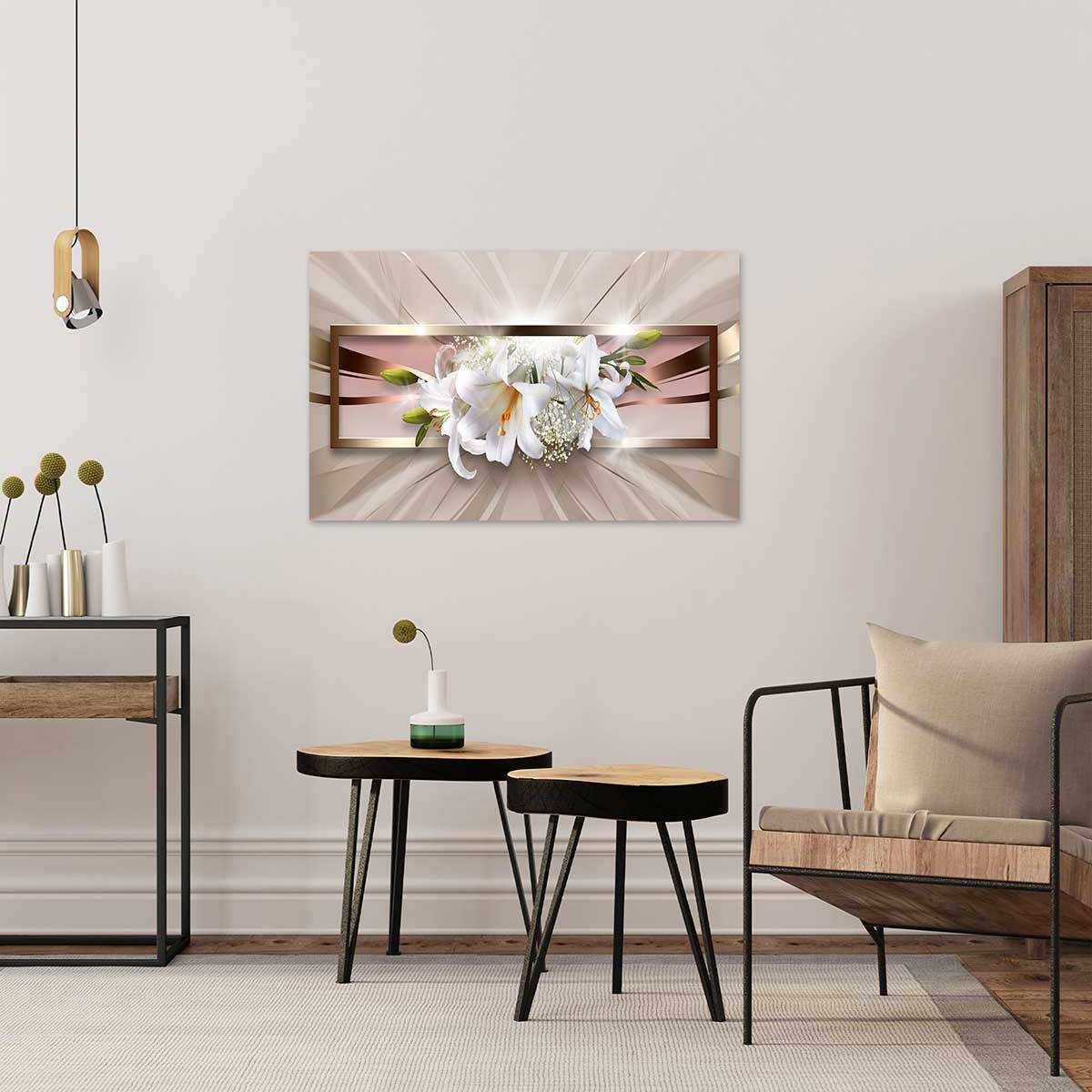 Tableau bouquet de fleurs éternelles - 80x50 cm Toile imprimée