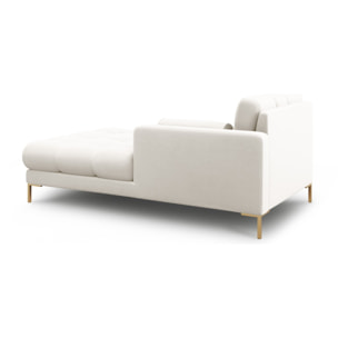Méridienne droite "Bali" en tissu structurel beige clair