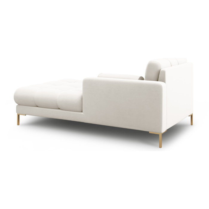 Méridienne droite "Bali" en tissu structurel beige clair