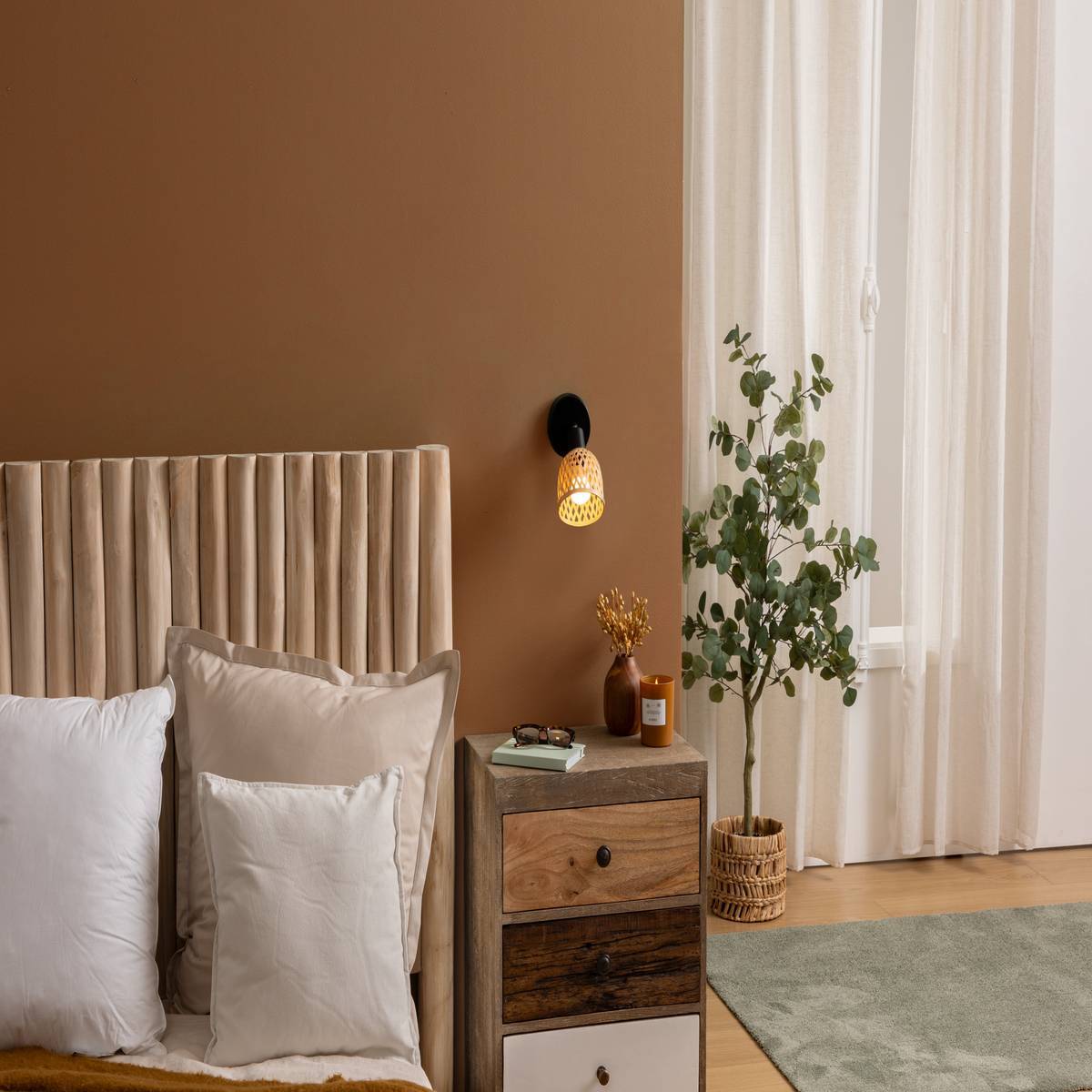 Applique murale/plafonnier Lio beige 10x10cm