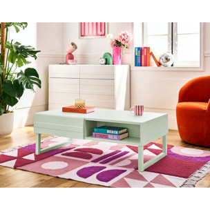 Sofia - table basse - vert sauge mat - 1 niche - 110 cm - Vert sauge