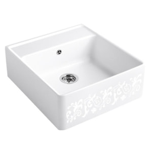 Evier timbre office Tradition White Pearl CeramicPlus avec vidage manuel