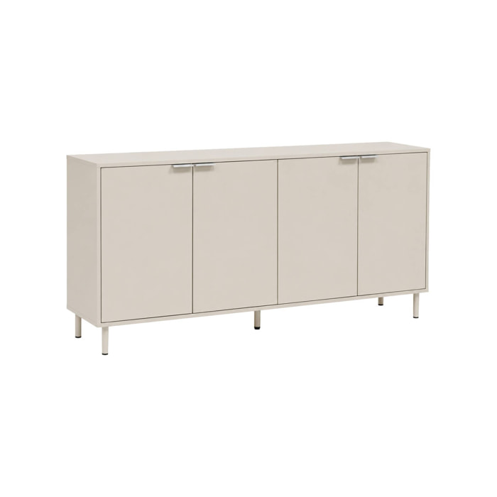 Buffet décor bois et métal 4 portes 160cm ELLIE