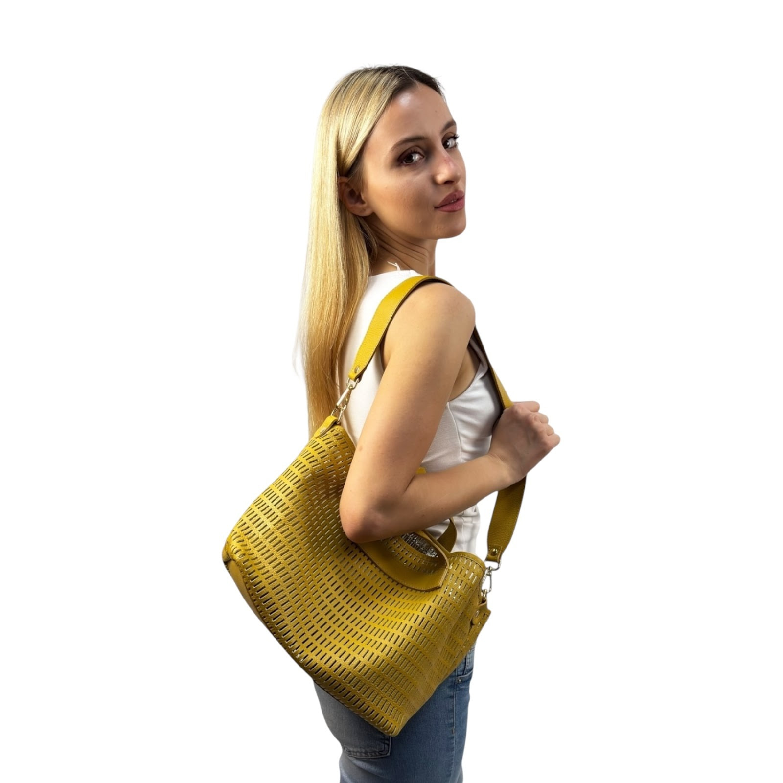 Bolso de Mano Cheval Firenze Ocean Amarillo Mostaza