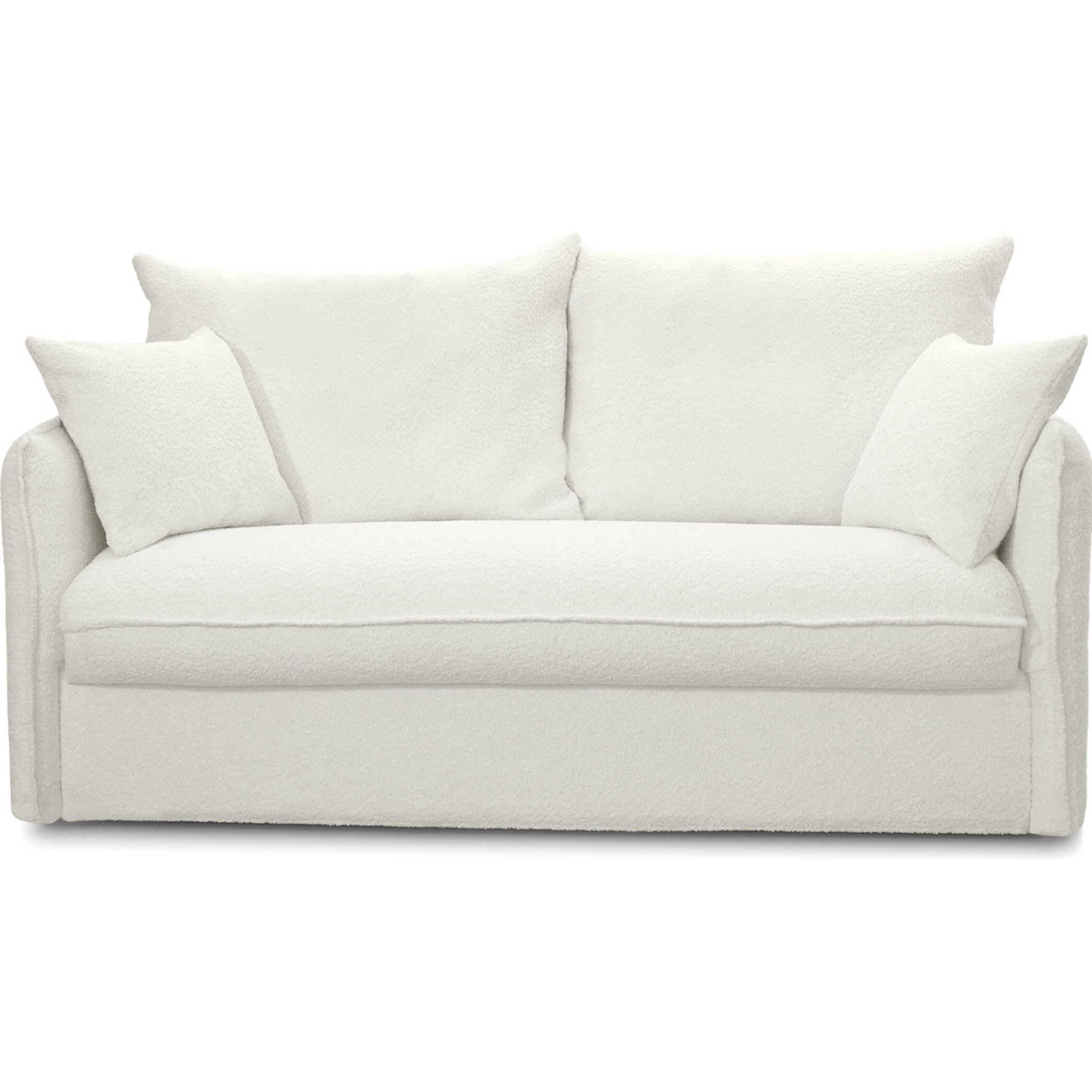 Canapé convertible express déhoussable 3 places en tissu bouclette - GINA