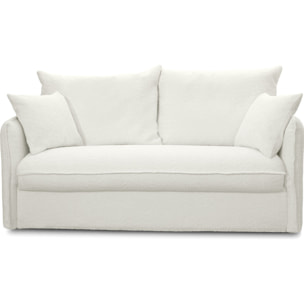 Canapé convertible express déhoussable 3 places en tissu bouclette - GINA