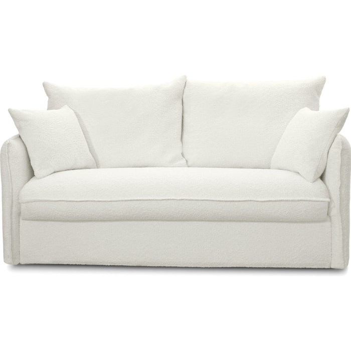 Canapé convertible express déhoussable 3 places en tissu bouclette - GINA