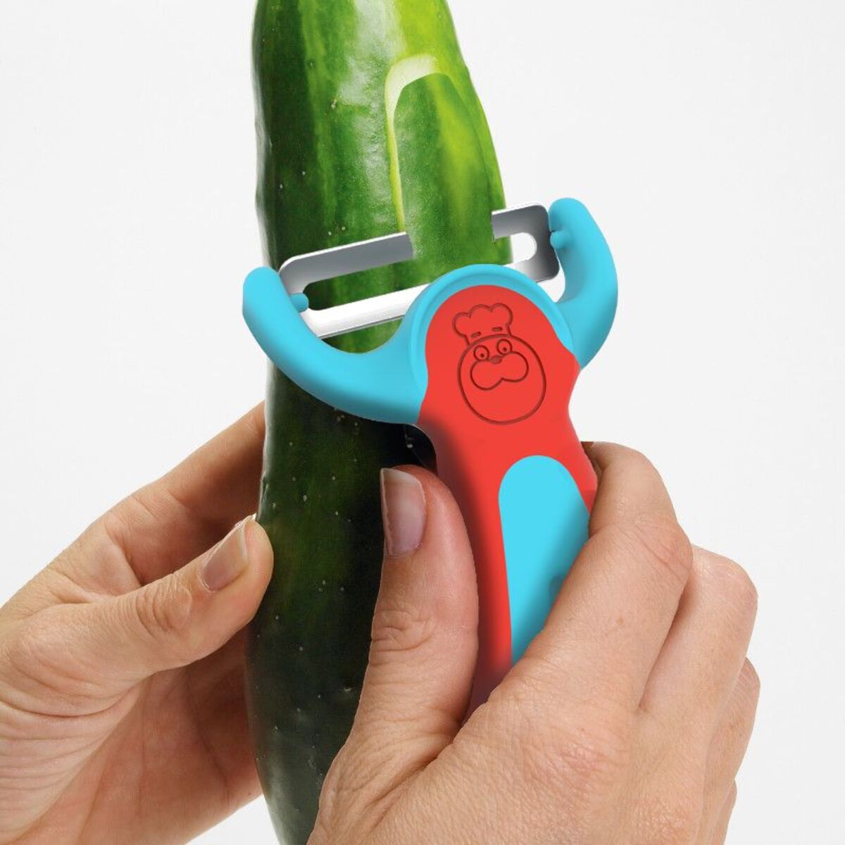 Couteau éplucheur CHEFCLUB Kids bleu et rouge