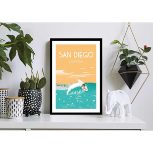 Affiche ville voyage San Diego California Affiche seule