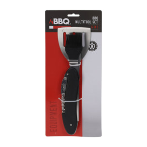 Well home juego de múltiples herramientas 5en 1 para asar a la parrilla con mangos en pp color negro