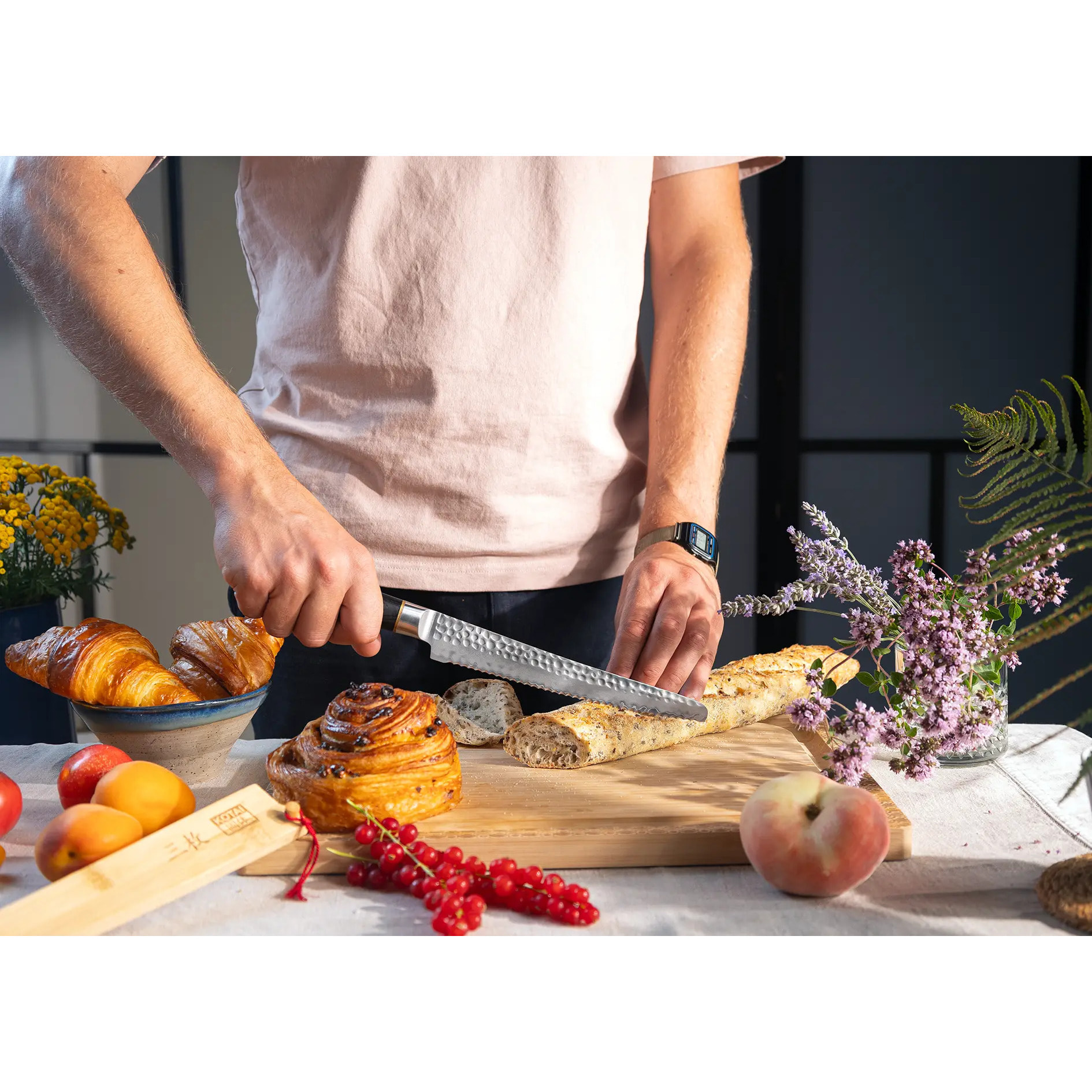 Coltello da Pane | Lama 200 mm | Acciaio Inossidabile Giapponese San-Mai