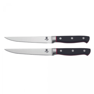 2 couteaux à steak noir 25cm - "market
