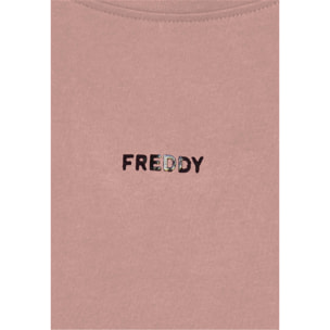 T-shirt donna con stampa sulle spalle