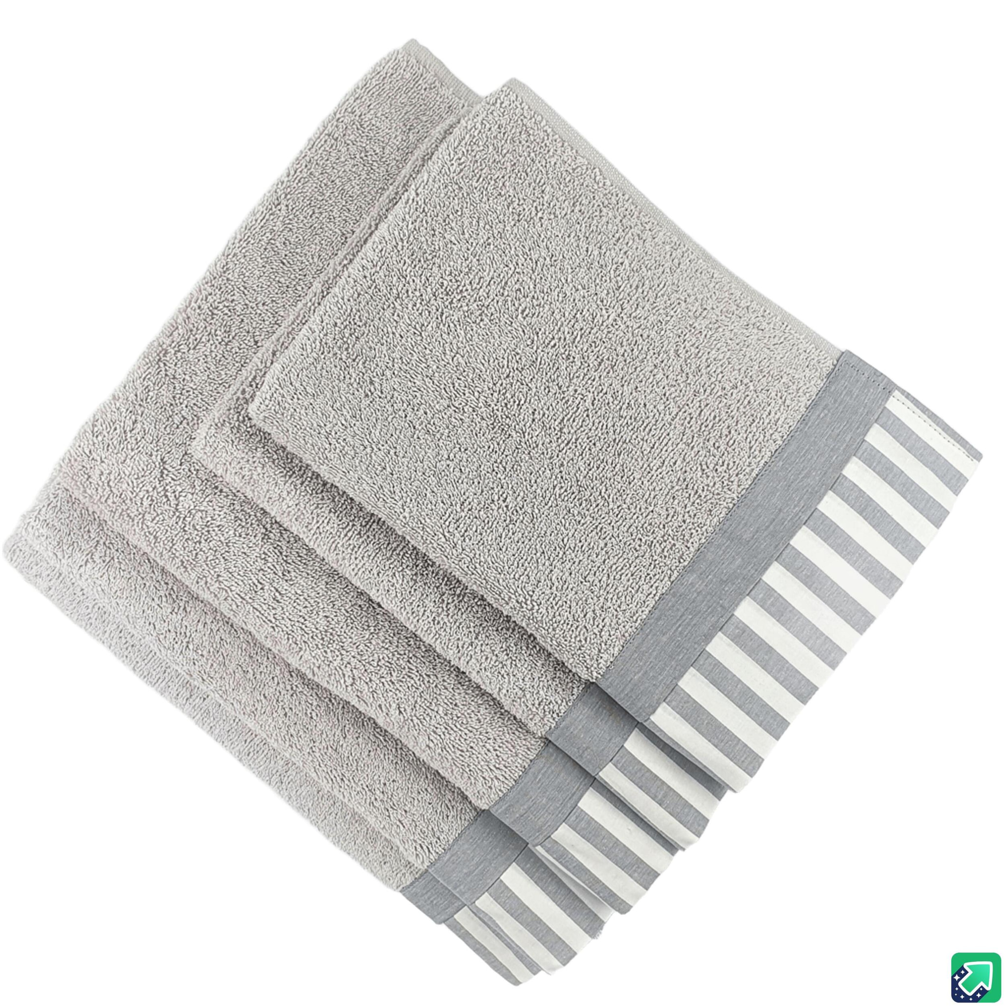 Set Spugna AMALFI 5 Pezzi: 2 Viso+2 Ospite + 1 Telo Bagno - 450 gr/m² - 100% Puro Cotone