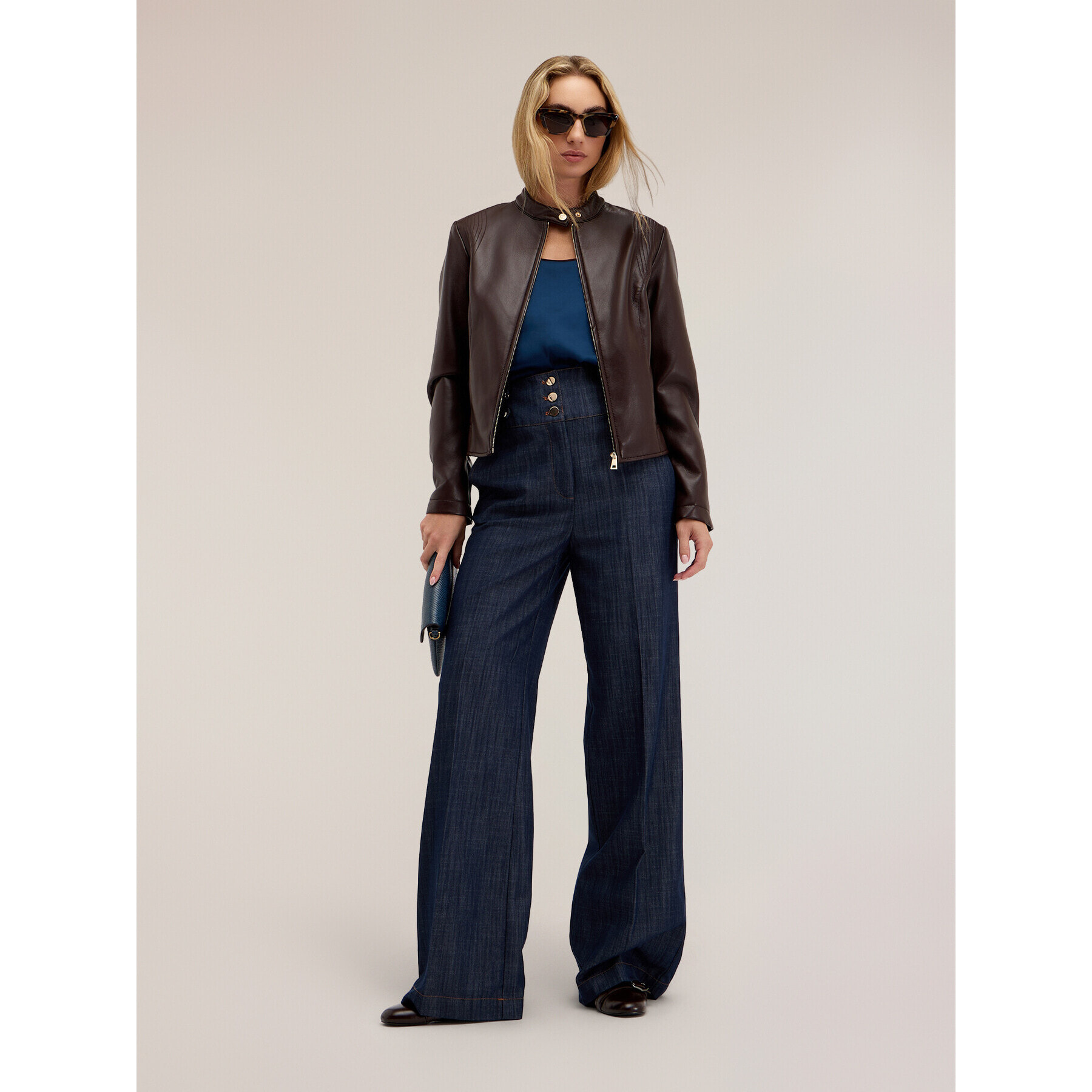 Motivi - Chiodo con zip e cuciture sartoriali - Marrone