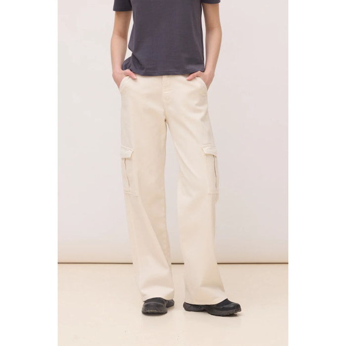 PANTALÓN CARGO MUJER LIBBY BLANCO ROTO