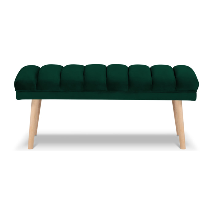 Banc "Frison" 2 places en velours vert bouteille