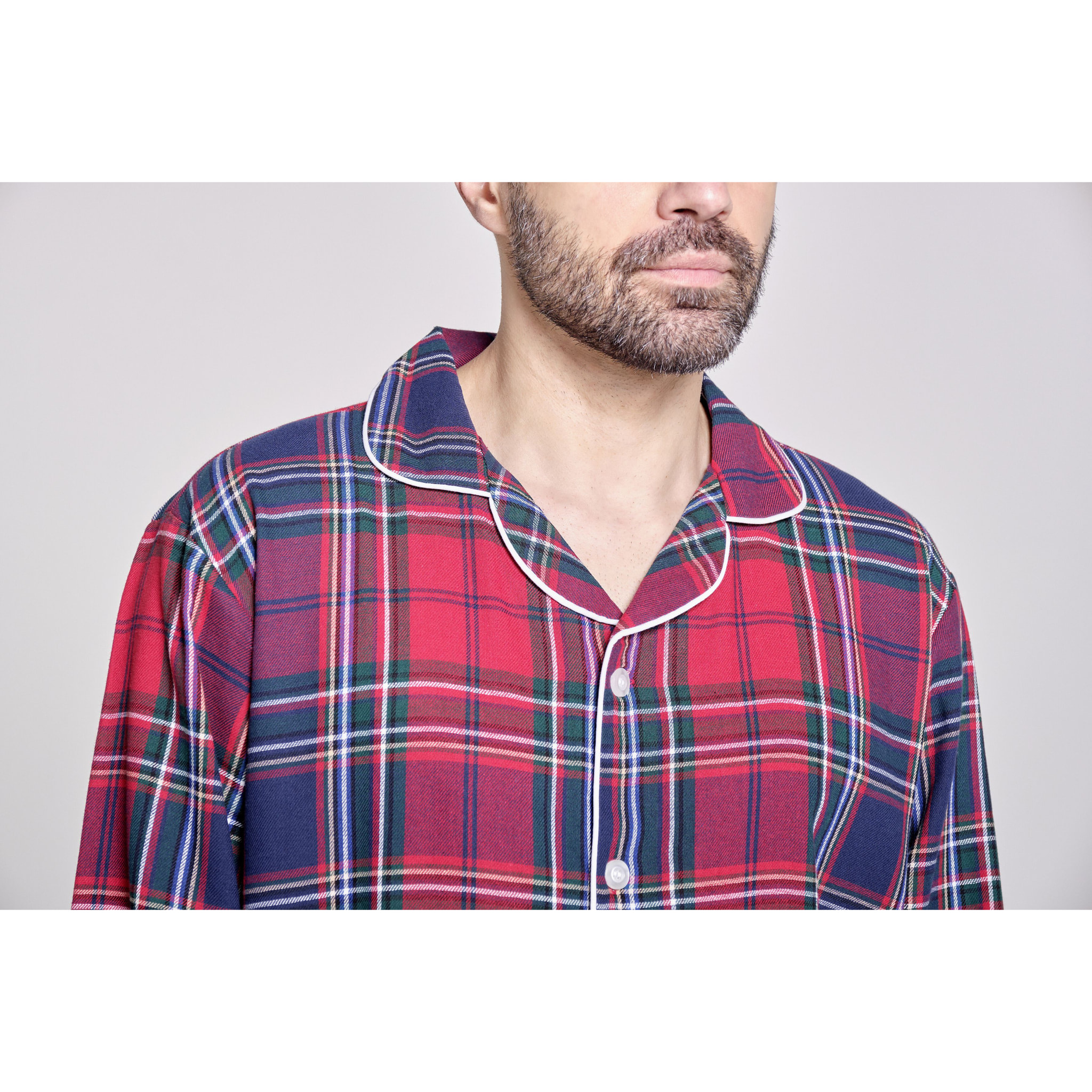 PIGIAMA GRINO flanella quadro rosso e blu