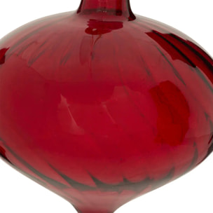 Boule verre forme goutte D.8cm rouge